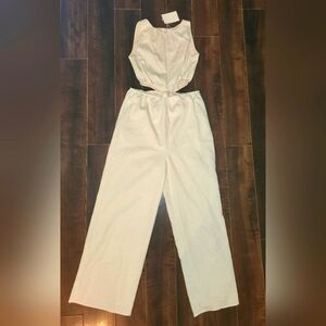 Linen side cutout jumpsuit